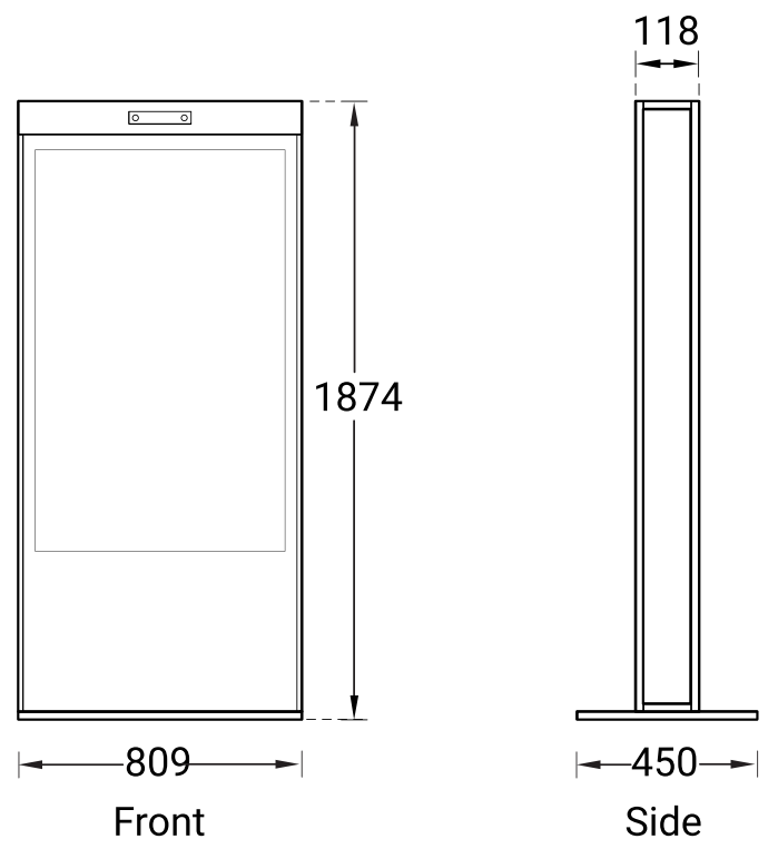Virtual Magic Mirror Dressing Kiosk Dimension
